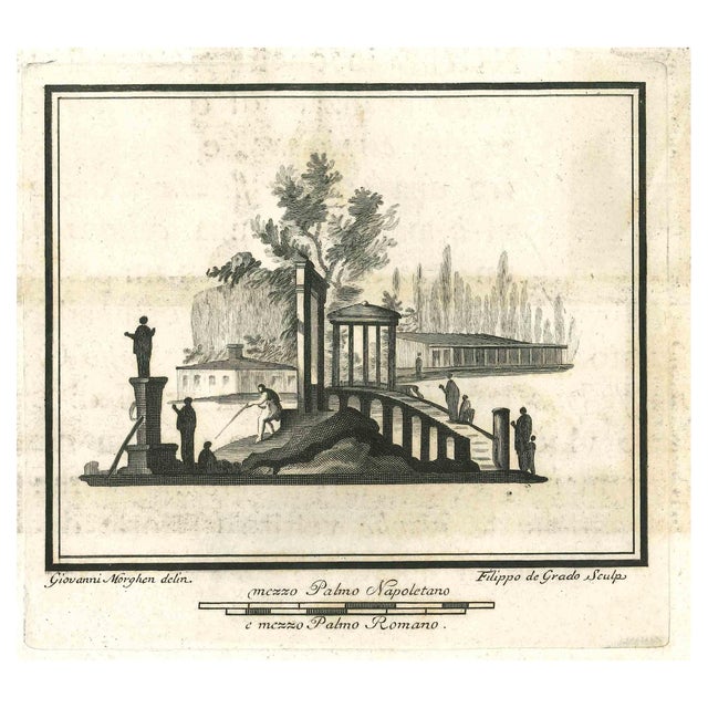 Filippo de Grado, Ancient Roman Fresco, Original Etching, 18th Century For Sale