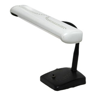 Vintage Toleware Metal Gooseneck Desk Lamp For Sale