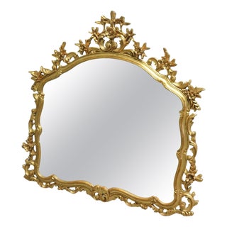 Large Rococo Style Gilt Wall Mirror, 1960 For Sale