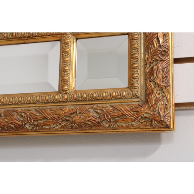Bombay Co. Multi Beveled Glass Panel Gold Mirror For Sale - Image 10 of 16