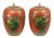 Qing Dynasty 19th C. Chinese Persimmon Decorated Porcelain Ginger Jars - a Pair- Reign Mark For Sale