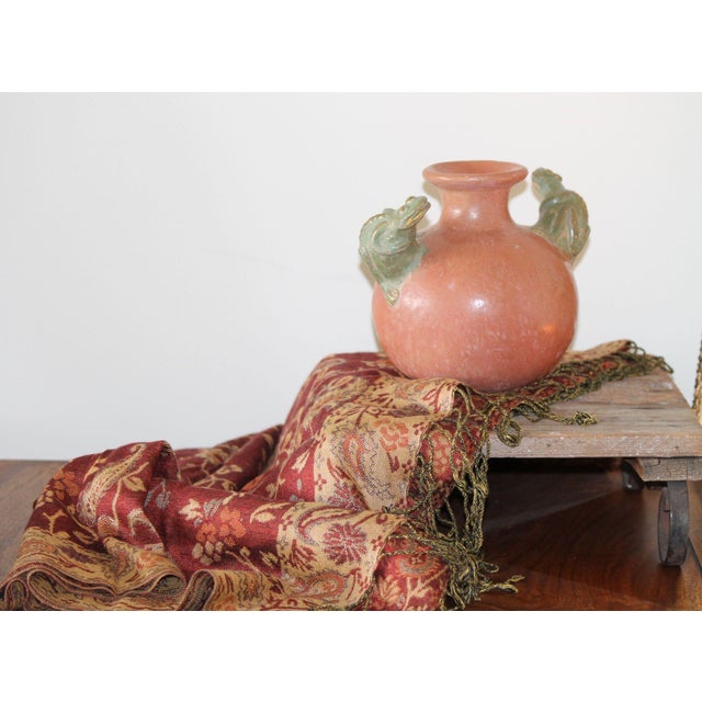 Folk Art Unique Red Clay Terracotta, Folk Art Pot W/ Frog Handles For Sale - Image 3 of 8
