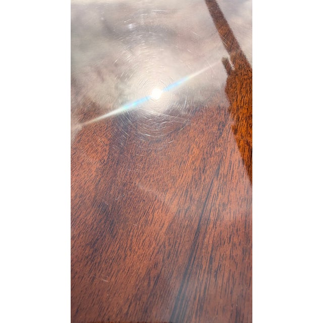 Ethan Allen Attributed Neoclassical Empire Revival Mahogany Sunburst Center Table For Sale - Image 10 of 15
