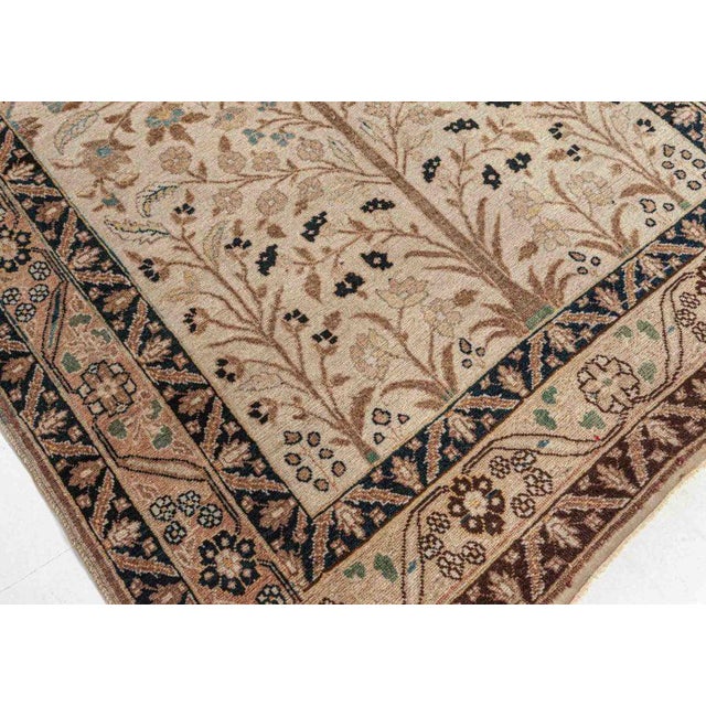 Folk Art Doris Leslie Blau Tabriz Antique Allover Soft Beige Carpet - c. 1930 For Sale - Image 3 of 7