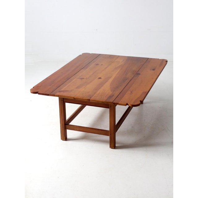 Wood Vintage Pine Drop Leaf Coffee Table For Sale - Image 7 of 12