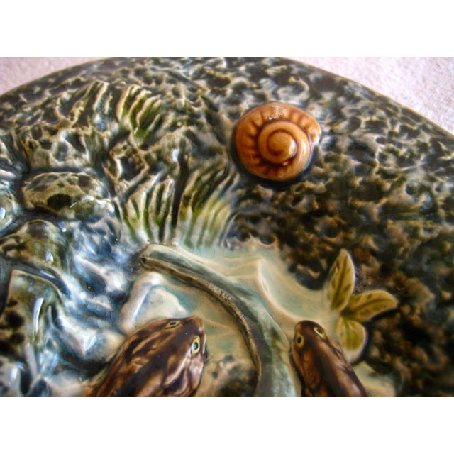French Late 19th Century French Palissy Majolica Wall Fish Plater For Sale - Image 3 of 9