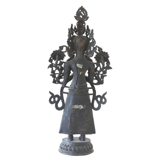 Asian Antique 19th Century Bronze Tibetan Bodhisattva Signed For Sale - Image 3 of 15