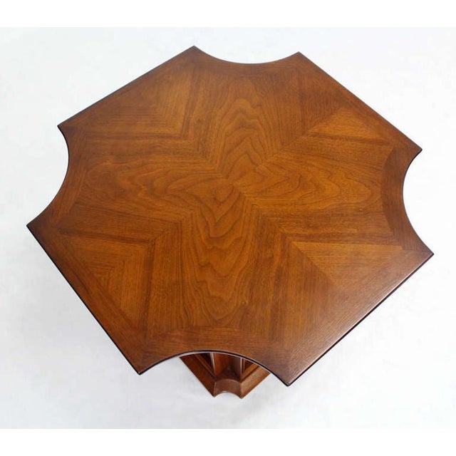 Mid-Century Modern Occasional Side Table Finely Carved Solid Walnut Base Figural Top Mid Century For Sale - Image 3 of 10