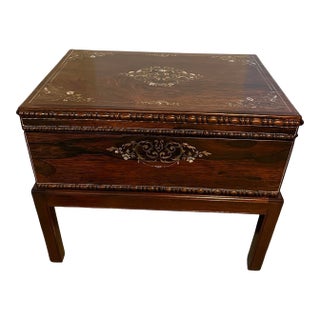English 19th Century Rosewood Writing Box on Later Mahogany Stand For Sale