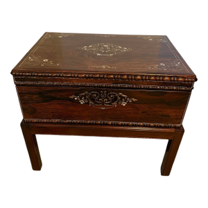English 19th Century Rosewood Writing Box on Later Mahogany Stand