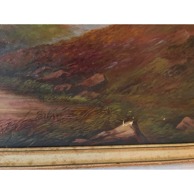 Pink Vintage Oil on Canvas Landscape Painting From a Studio in the Hudson Valley For Sale - Image 8 of 8