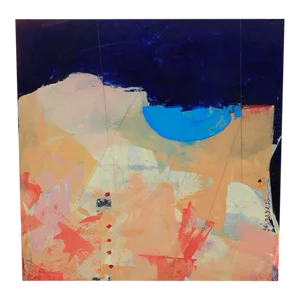 "Turquoise Quarry" Original Abstract Mixed Media Painting by Jill Krasner