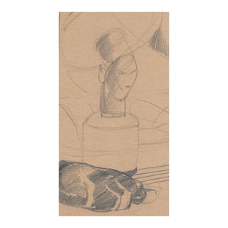 1930s Sleeping Dog and Portrait Study by Paul Travis For Sale
