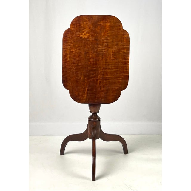 Antique Tiger Maple Tilt-Top Candle Stand For Sale - Image 11 of 12