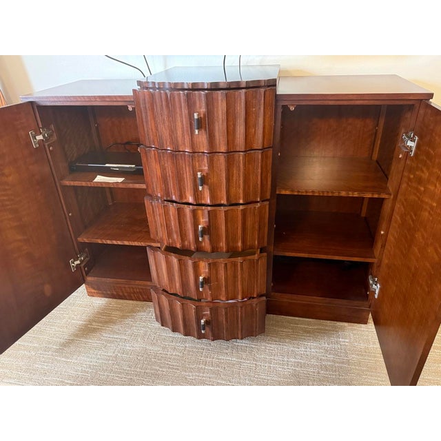 Late 20th Century Art Deco Style Sculptural Walnut Sideboard / Credenza For Sale - Image 10 of 16