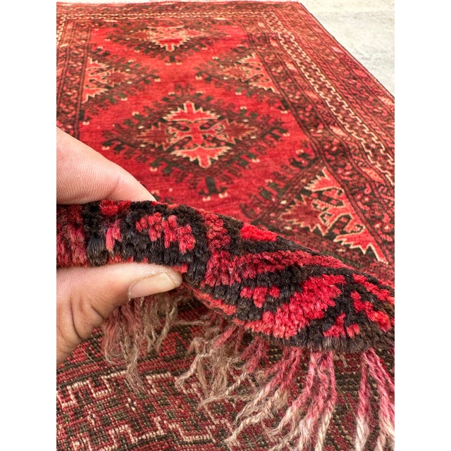 Vintage Afghan Tribal Rug 4x6 For Sale - Image 6 of 7
