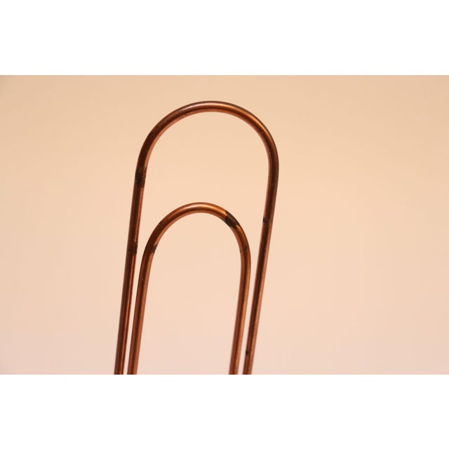 Metal Vintage Oversized Copper Paperclip Sculpture/ Letter Holder Mounted to Marble by Sculptura For Sale - Image 7 of 9