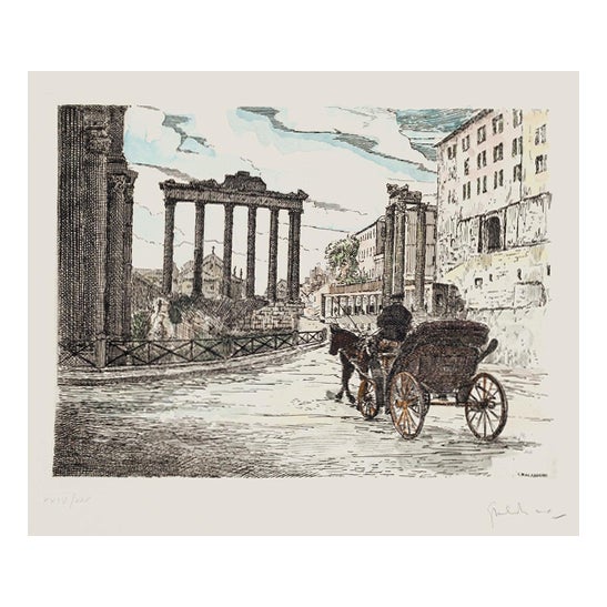 Giuseppe Malandrino, Roman Landscape, Etching, 1960s For Sale