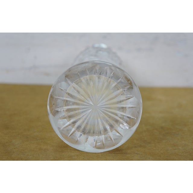 Antique American Brilliant Cut Glass Crystal Stars Mantel Bud Flower Vase 12" For Sale - Image 12 of 13