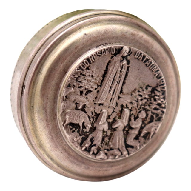 Silver Pill Box with Our Lady For Sale