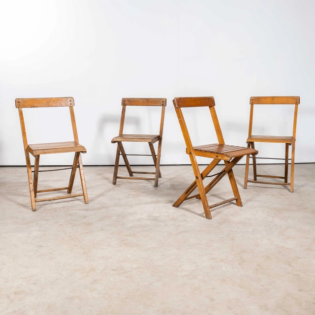 Vintage Beech Bar Back Folding Chair, 1960s, Set of 6 For Sale - Image 3 of 11