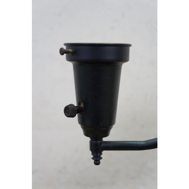 Metal Vintage Black Tole Students Library Parlor Bouillotte Reading Lamp Lantern 23" For Sale - Image 7 of 18
