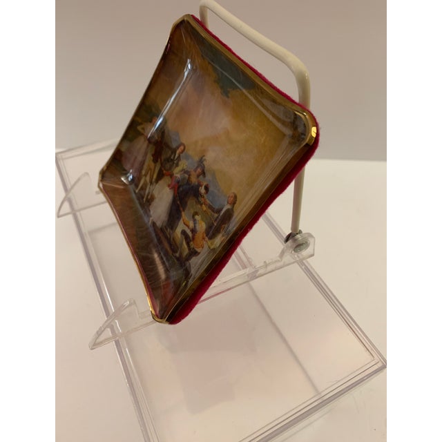 Vintage Small Square Decorative Square Trinket Tray Plate With