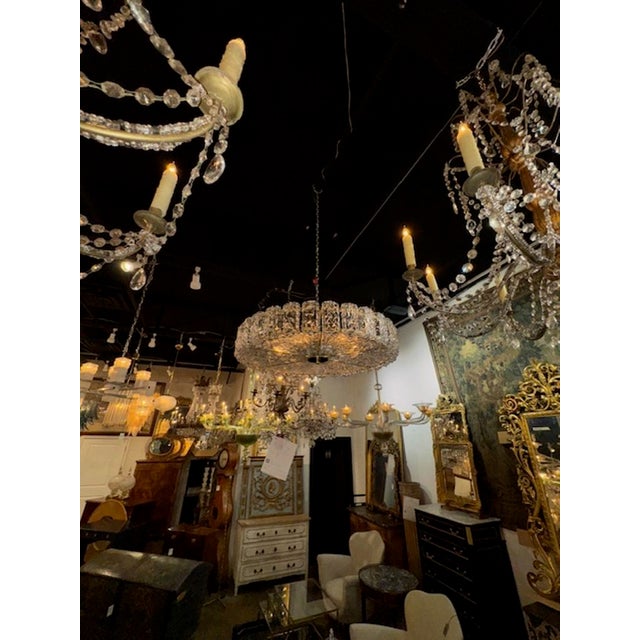 Modern Murano Ice Block Disc Flush Mount For Sale - Image 3 of 5