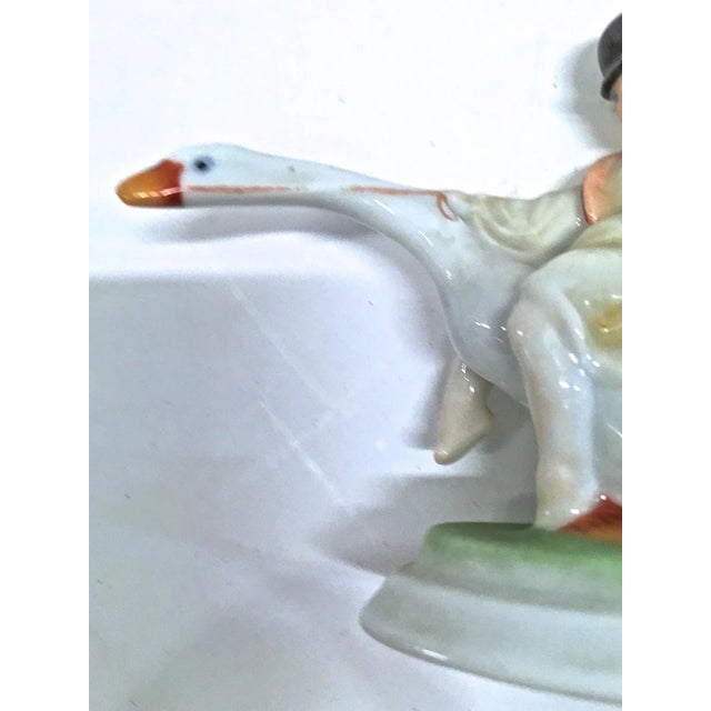 Early 20th Century Vintage Herend Boy Riding a Goose Figurine For Sale - Image 5 of 7