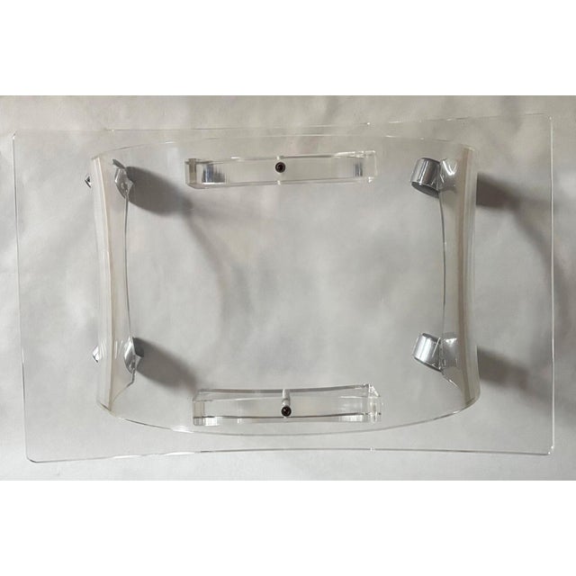 Mid-Century Modern MCM Sculptural Lucite Vanity Stool For Sale - Image 3 of 9