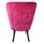 Vintage Magenta Velvet Wingback Slipper Chair Vanity Boudoir Chair 37” H For Sale - Image 4 of 7