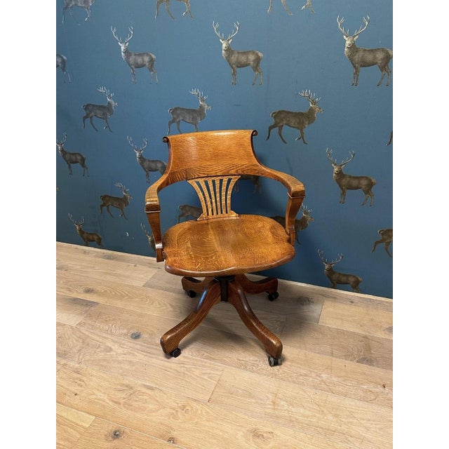 Antique Swivel Desk Chair For Sale - Image 6 of 7