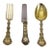 Late 19th Century Demidoff Pattern by Odiot Sterling Silver Gilt 3-Piece Dessert Flatware Set For Sale