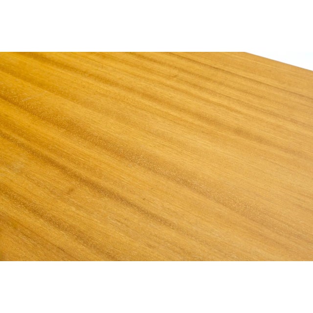 Bleached Blond Mahogany Side End Table W/ Storage Compartment Dowel Legs For Sale - Image 9 of 13