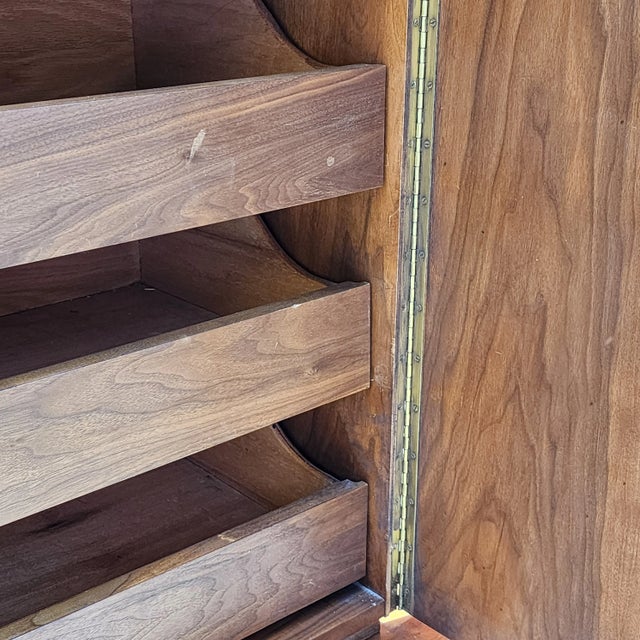 Wood Pair of Brutalist Cubed Highboy Storage Chests by Young Manufacturing Company For Sale - Image 7 of 12