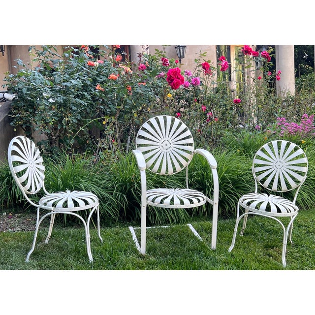 French François Carré Sunburst Garden Rocker Chair For Sale - Image 9 of 12