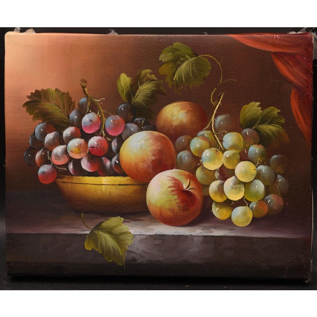 American "Abundant Harvest" Original Oil Painting For Sale - Image 3 of 3