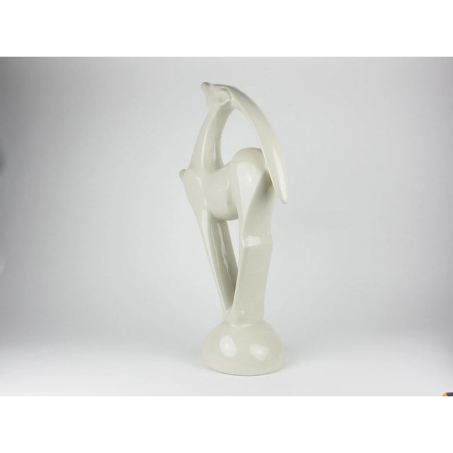 Vintage Haeger Pottery White Gazelle or Antelope Ceramic Sculpture For Sale - Image 9 of 14