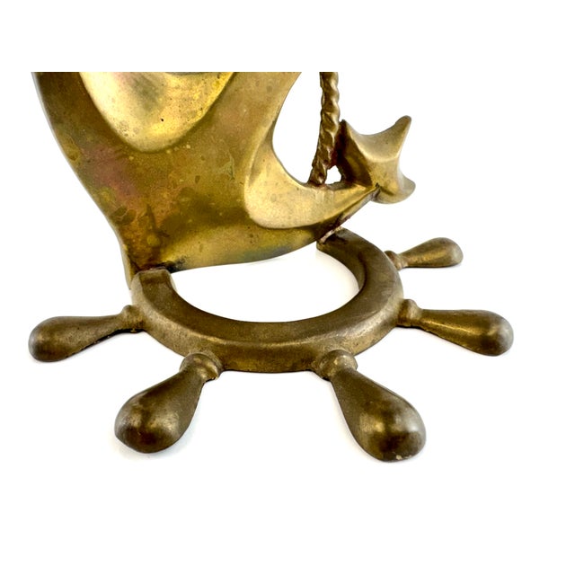 Metal Vintage Solid Brass Nautical Anchor Bookends, a Pair For Sale - Image 7 of 10
