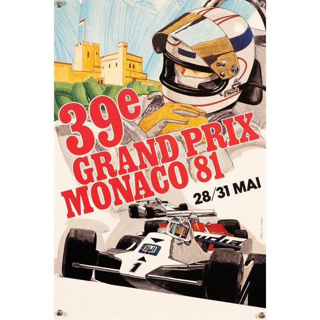 Grand Prix De Monaco 39e 1981 Limited Edition Motorsport Poster by J. Grognet For Sale