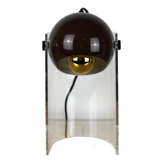 Space Age Brown Eyeball Spot Light with Acrylic Stand, 1970s For Sale