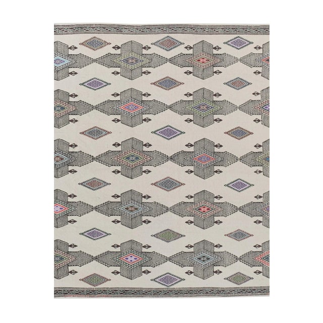 Mid-Century Modern Vintage Turkish Karapinar Cicim Rug For Sale - Image 3 of 13