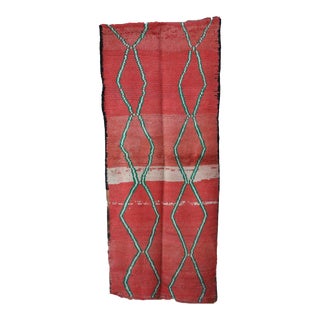 Moroccan Handmade Rug - 3'5" X 8'0" Ft For Sale