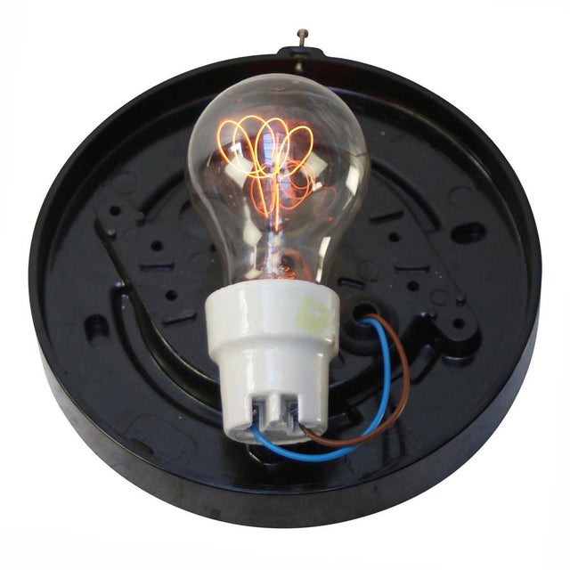 Mid-Century Modern Crystal Glass and Bakelite Sconce For Sale - Image 6 of 8