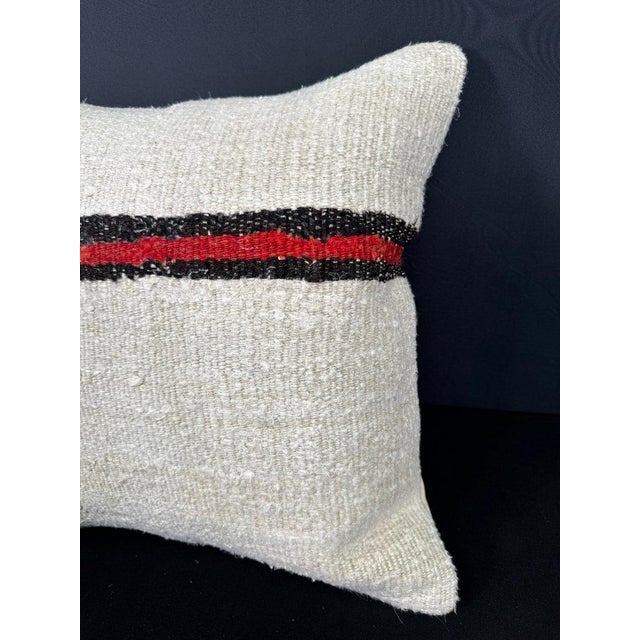 Contemporary Turkish Hemp Pillow Cushion Natural Beige Black Pillow Cushion Cover 20x20 For Sale - Image 3 of 4