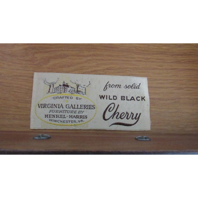 Brown 1980s Henkel Harris Black Cherry Drop-Leaf Side Table For Sale - Image 8 of 9