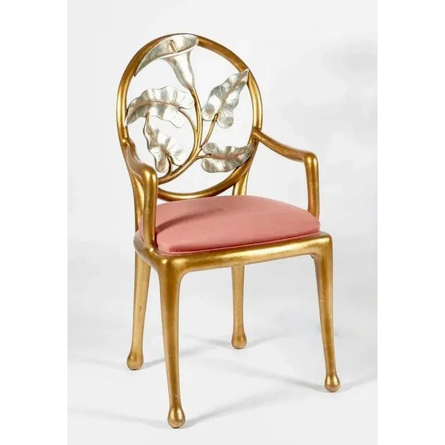 Hollywood Regency Susanne Geismar Hollywood Regency Gilded Armchairs - a Pair For Sale - Image 3 of 7
