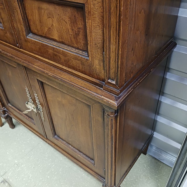 Late 20th Century Henredon Neoclassical Walnut Gentleman's Chest Armoire For Sale - Image 15 of 17