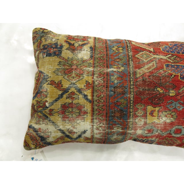 Persian Antique Persian Mahal Shabby Chic Rug Pillow For Sale - Image 3 of 5