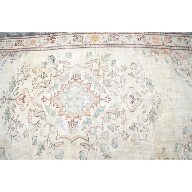 1960s Vintage Oushak Handmade Rug For Sale - Image 9 of 11